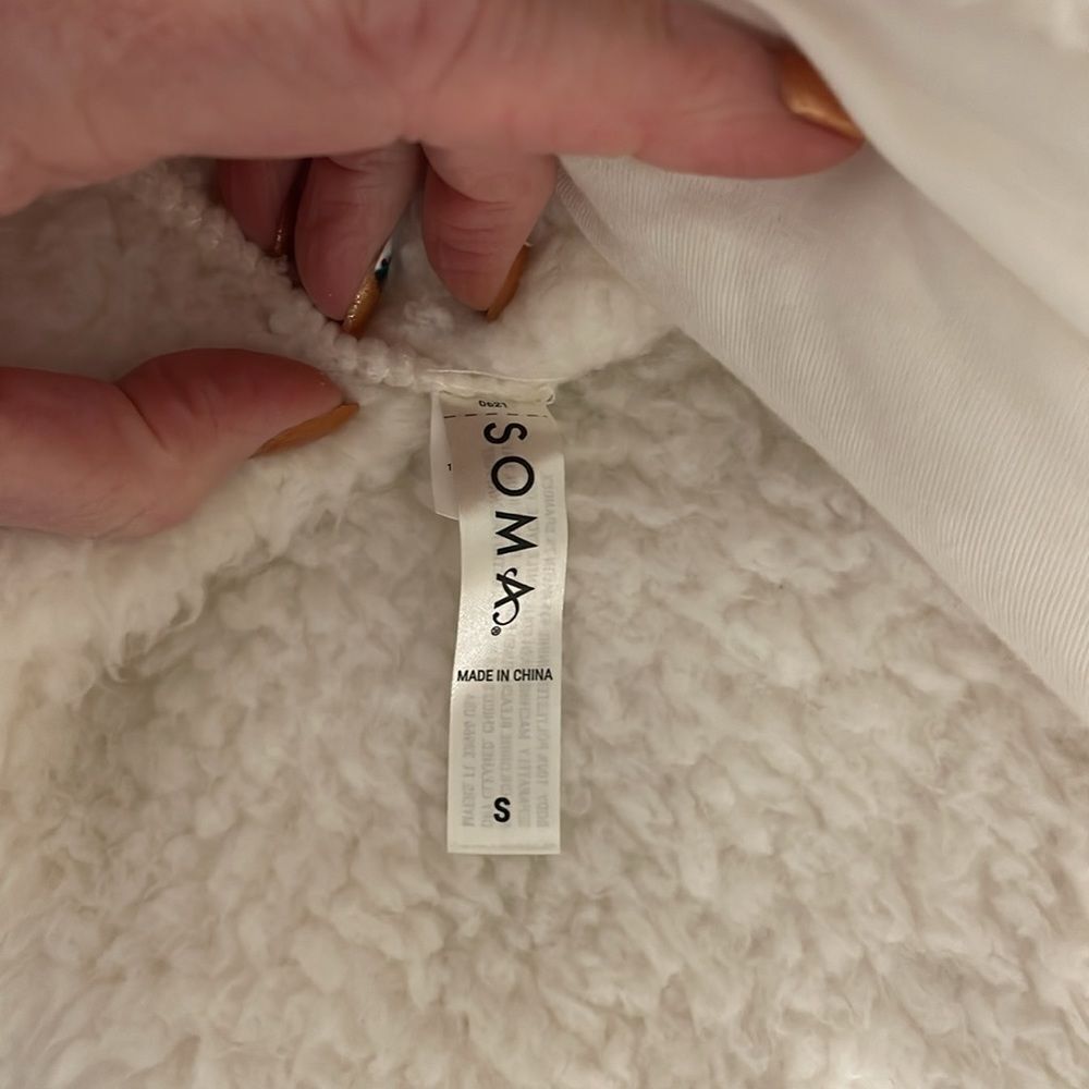 Soma Pullover Long Sleeve 3/4 Zip Sherpa Size S - Picture 10 of 11